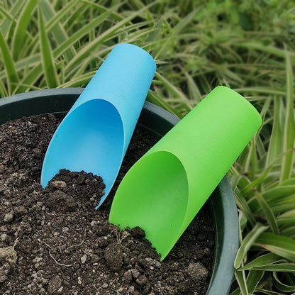 Soil Scoop for Indoor Plants - Plastic Mini Garden Plant Care Shovel Hand Tools Transplanting Succulent Cultivation Digging Scoops Kits, Blue