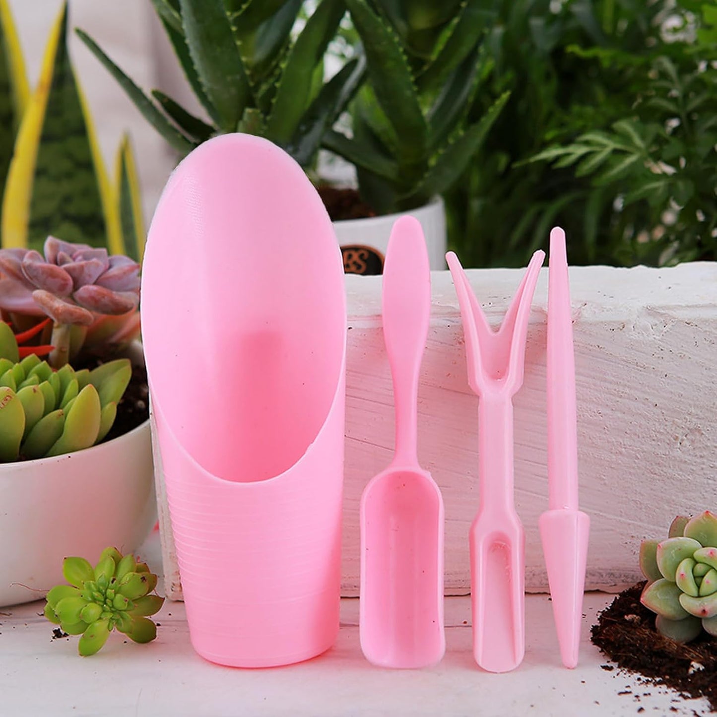 Soil Scoop for Indoor Plants - Plastic Mini Garden Plant Care Shovel Hand Tools Transplanting Succulent Cultivation Digging Scoops Kits, Blue