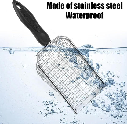 2pcs Gardening Soil Sifter, 5 & 2.8mm Garden Sand Compost Sieves Dirt Rocks Scoop Shovels with Ergonomic Handle Planting Tool Accessories Supplies
