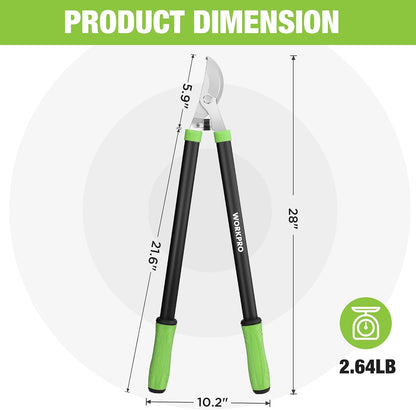 28" Bypass Loppers for Tree Trimming Heavy Duty, Sharp Tree Trimmer