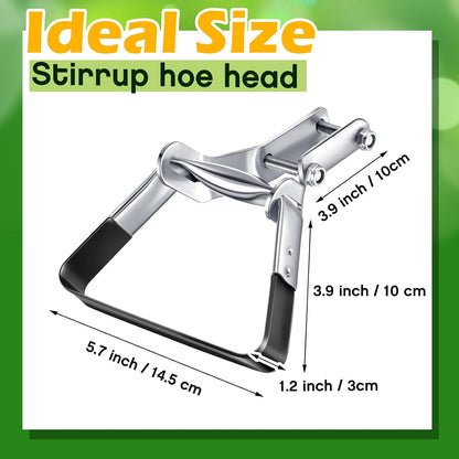 2 Pcs Garden Hula Hoes Stirrup for Weeding 5.7 x 3.9 Inches Replacement Heads Scuffle Loop Tools Scuffle Hoe Garden Tool with Blade for Lawn Yard Weeding Vegetable Garden