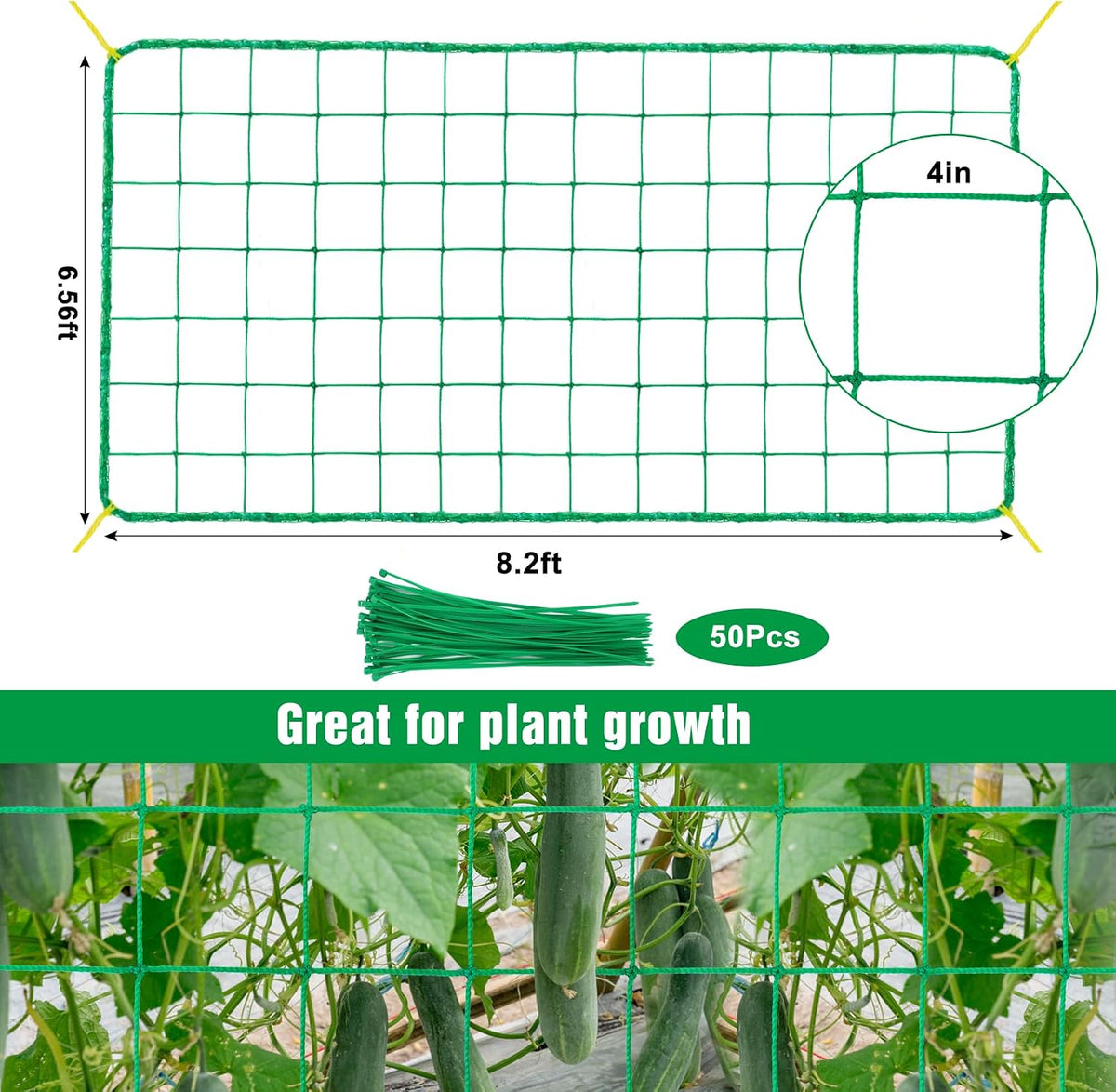 Trellis Netting, 8.2 x 6.6Ft Garden Netting
