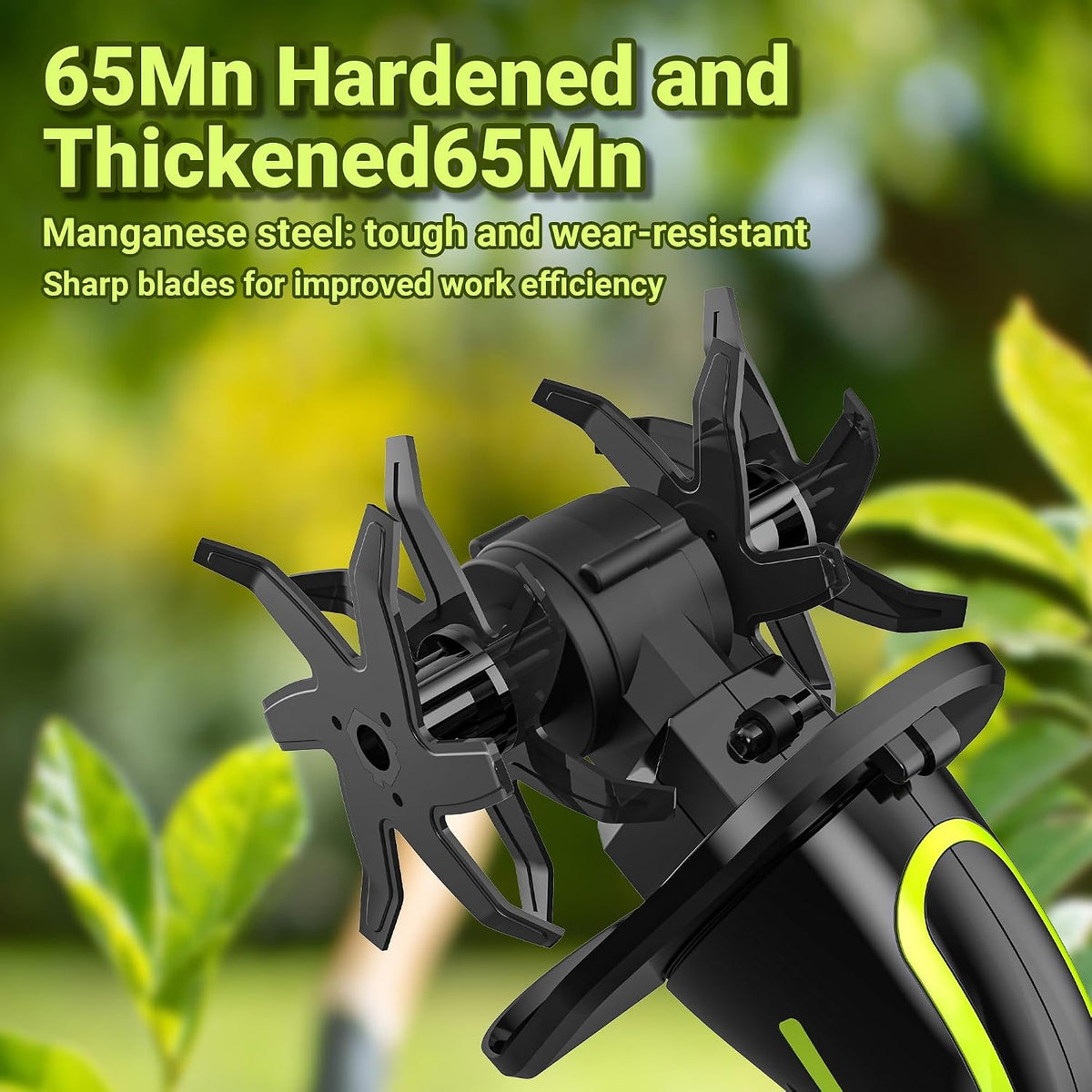 21V Cordless Tiller Cultivator for Gardening, Electric Garden Tiller Hand Tiller with 5.0Ah*2 Battery, Ergonomic Lightweight Handheld for Lawn Soil
