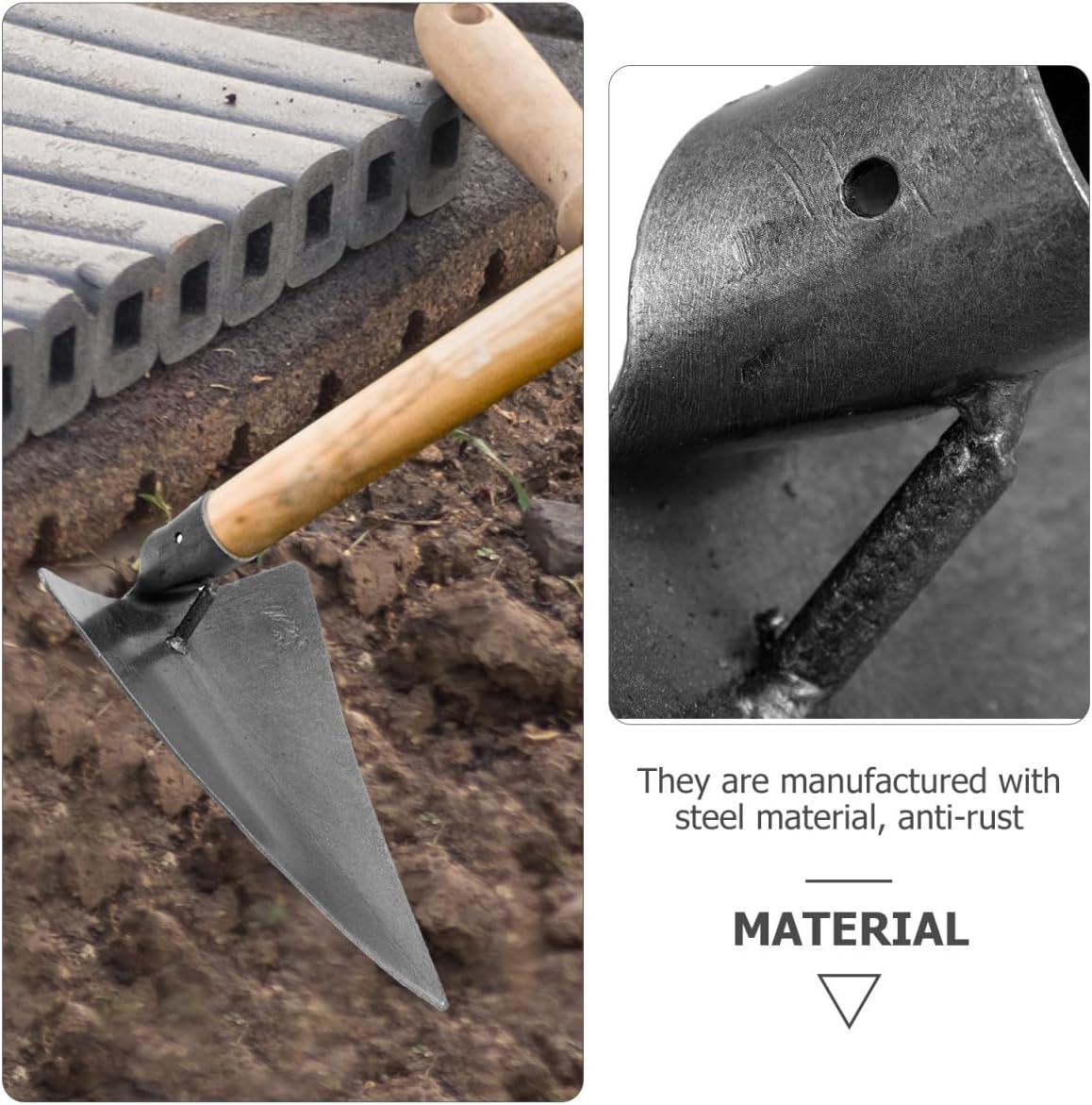 Triangle Hoe Garden Tool Gardening Hoe Head Replacement for Weeding Digging and Trenching 10.62 X 7.87 X 3.14 in Handheld Farm Tool 1