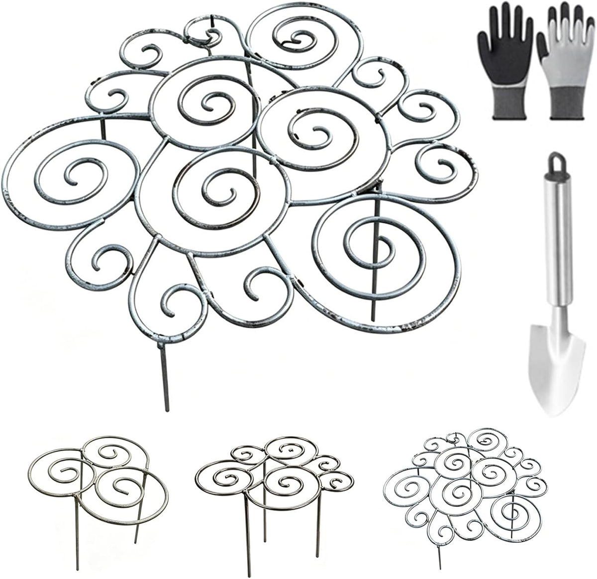 Peonies Cages and Supports, Plant Supports for Outdoor Plants, Metal Plant Support Ring for Garden, Flower Hoop for Upright and Protection, for Lawn Patio Garden (Large)