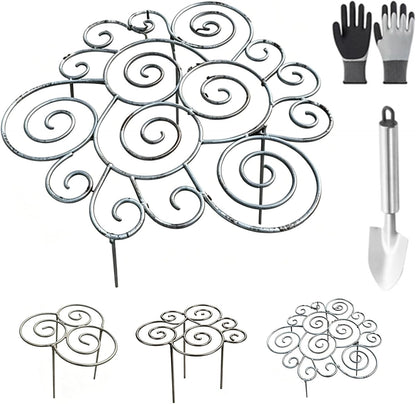 Peonies Cages and Supports, Plant Supports for Outdoor Plants, Metal Plant Support Ring for Garden, Flower Hoop for Upright and Protection, for Lawn Patio Garden (Large)