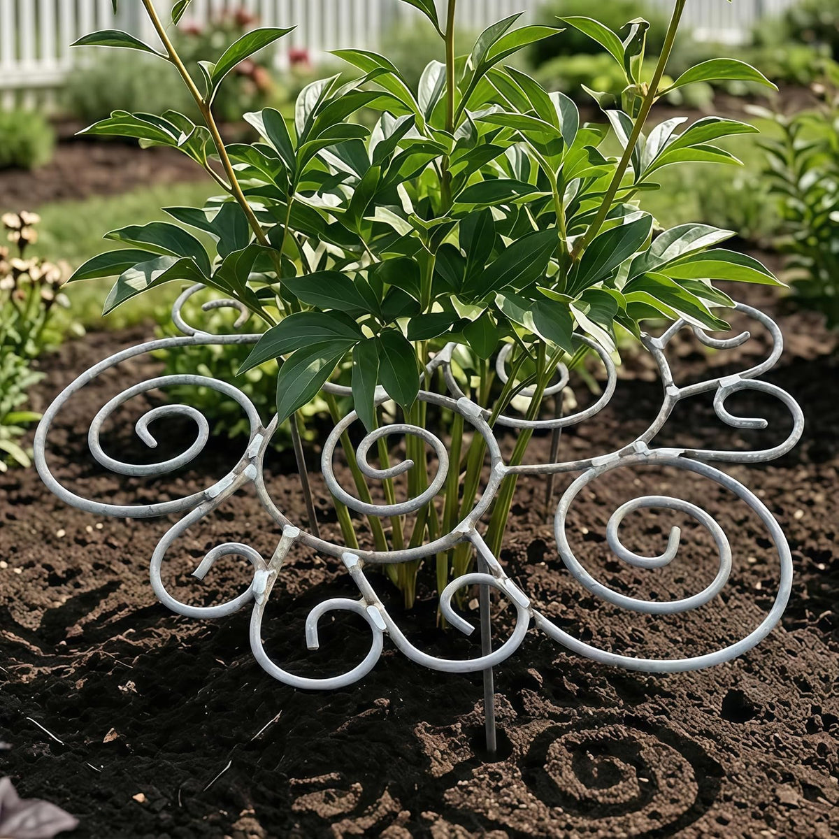 Peonies Cages and Supports, Plant Supports for Outdoor Plants, Metal Plant Support Ring for Garden, Flower Hoop for Upright and Protection, for Lawn Patio Garden (Large)