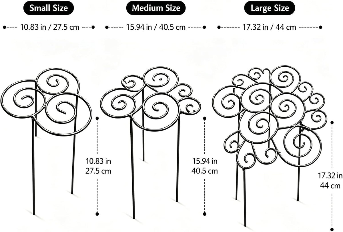 Peonies Cages and Supports, Plant Supports for Outdoor Plants, Metal Plant Support Ring for Garden, Flower Hoop for Upright and Protection, for Lawn Patio Garden (Large)