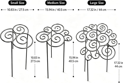 Peonies Cages and Supports, Plant Supports for Outdoor Plants, Metal Plant Support Ring for Garden, Flower Hoop for Upright and Protection, for Lawn Patio Garden (Large)