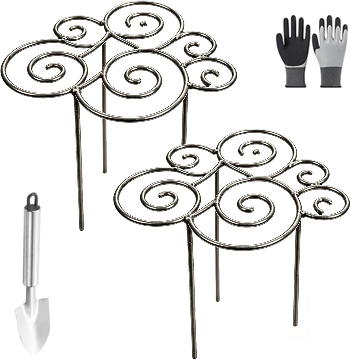 Peonies Cages and Supports, Plant Supports for Outdoor Plants, Metal Plant Support Ring for Garden, Flower Hoop for Upright and Protection, for Lawn Patio Garden (Large)