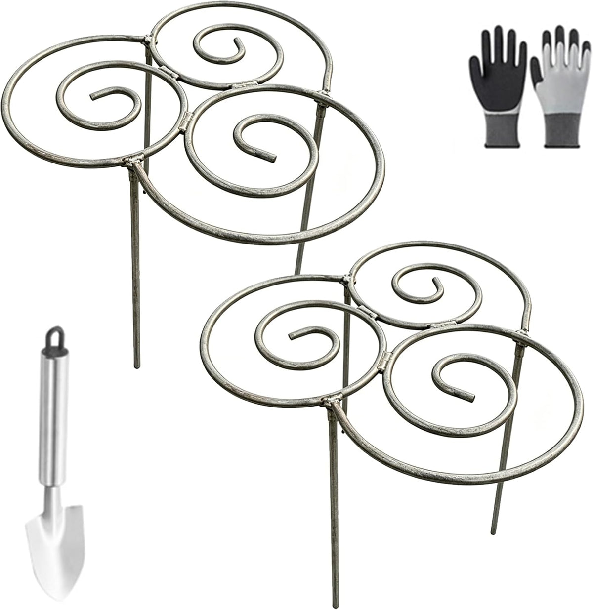 Peonies Cages and Supports, Plant Supports for Outdoor Plants, Metal Plant Support Ring for Garden, Flower Hoop for Upright and Protection, for Lawn Patio Garden (Large)
