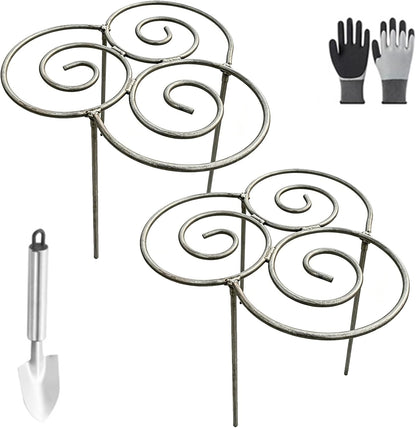 Peonies Cages and Supports, Plant Supports for Outdoor Plants, Metal Plant Support Ring for Garden, Flower Hoop for Upright and Protection, for Lawn Patio Garden (Large)