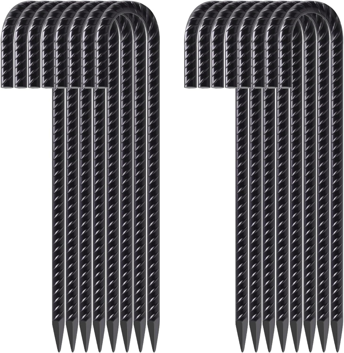 12 Inch Rebar Stakes 16 Pack, Heavy Duty J Hook Ground Stakes