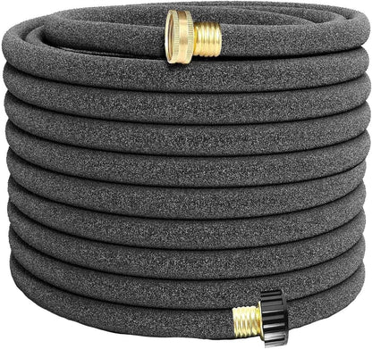 Soaker Hose, 1/2" x 150FT Round-Rubber Garden Soaker Hose, Heavy Duty Water Seeper Soaker Hoses for Foundation Watering, Garden Beds, Garden, Lawn and Plants