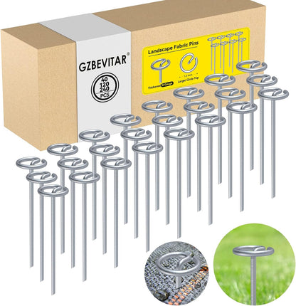 Landscape Fabric Stakes, 8 Gauge Circle Top Landscape Pins
