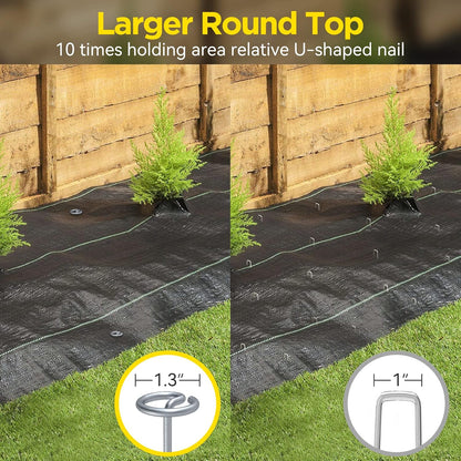 Landscape Fabric Stakes, 8 Gauge Circle Top Landscape Pins