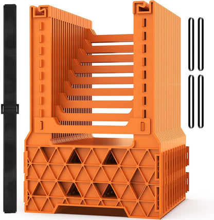 RV Sewer Hose Support 10FT, Blaze Orange RV Sewer Support with Adjustable Height Design, Secure Rubber Band and Carry Strap, Quick Setup and Collapse for Campers Travel Trailers and Motorhome