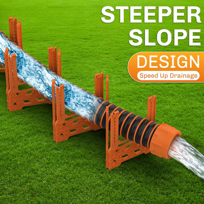 RV Sewer Hose Support 10FT, Blaze Orange RV Sewer Support with Adjustable Height Design, Secure Rubber Band and Carry Strap, Quick Setup and Collapse for Campers Travel Trailers and Motorhome