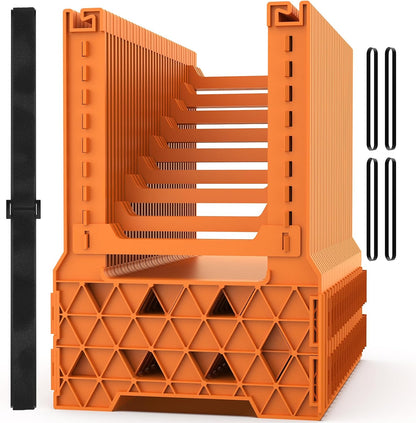 RV Sewer Hose Support 10FT, Blaze Orange RV Sewer Support with Adjustable Height Design, Secure Rubber Band and Carry Strap, Quick Setup and Collapse for Campers Travel Trailers and Motorhome