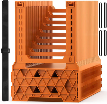 RV Sewer Hose Support 10FT, Blaze Orange RV Sewer Support with Adjustable Height Design, Secure Rubber Band and Carry Strap, Quick Setup and Collapse for Campers Travel Trailers and Motorhome