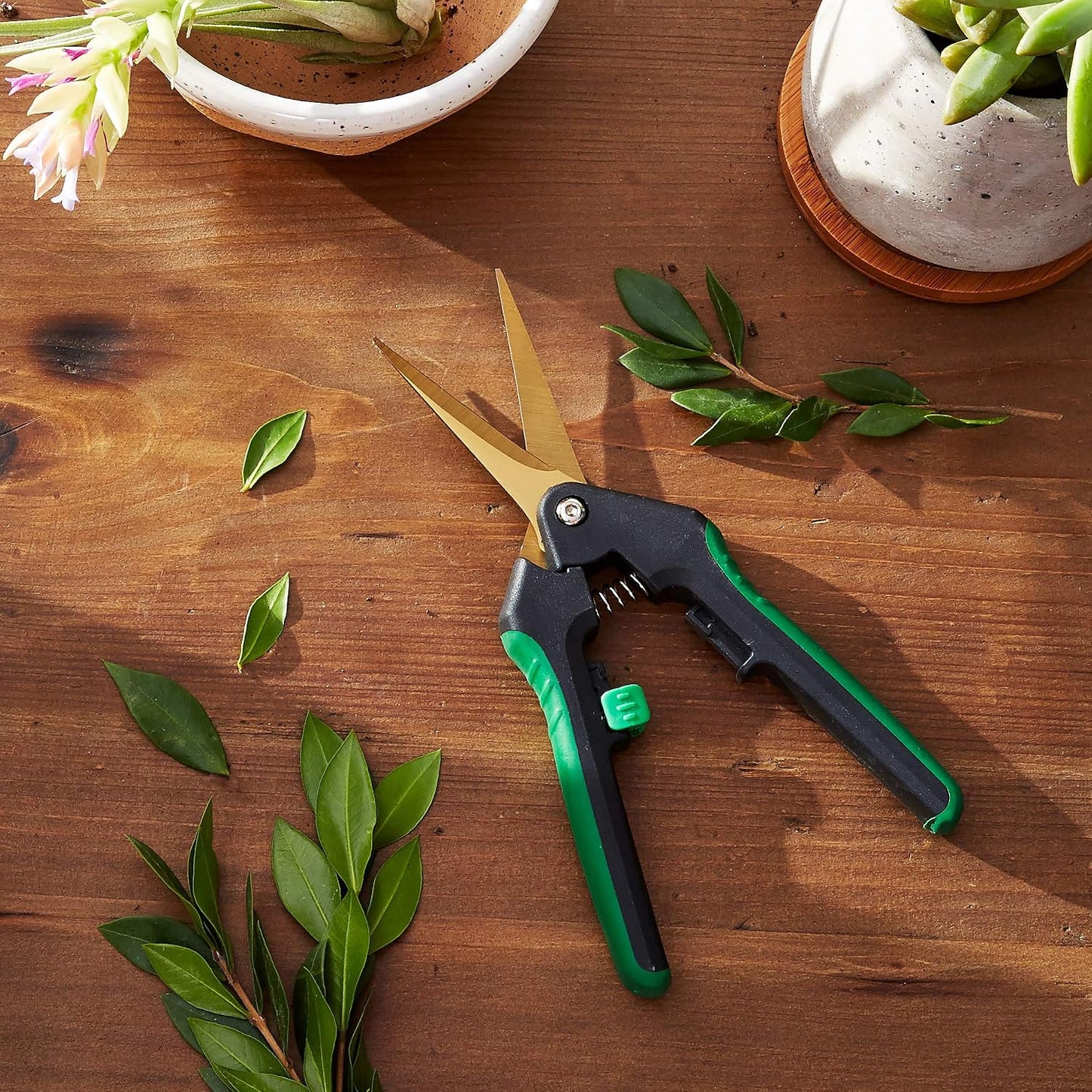 Stainless Steel Bonsai Scissors, 2.4" Straight Blades - Platinum Series