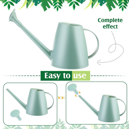 6 Pcs Indoor Watering Can Set 1/2 Gallon Can 6.8 oz Spray Bottle 17 oz Squeeze Bottle Plant Watering Globes Soil Moisture Meter Small Spraying Set for Indoor Outdoor Plants(Mint Green)