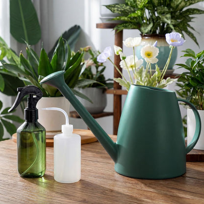 6 Pcs Indoor Watering Can Set 1/2 Gallon Can 6.8 oz Spray Bottle 17 oz Squeeze Bottle Plant Watering Globes Soil Moisture Meter Small Spraying Set for Indoor Outdoor Plants(Mint Green)