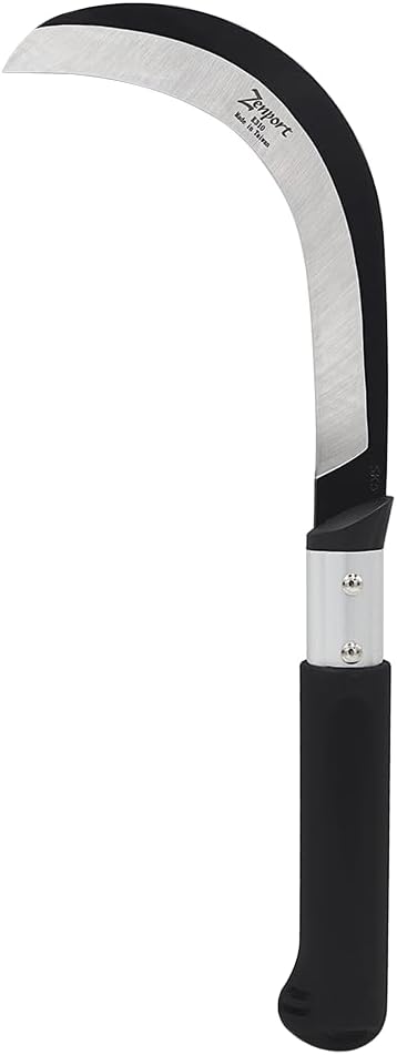K310 Brush Clearing Sickle with 9-Inch Carbon Steel Blade and 9-Inch Aluminum Handle - Gardening/Landscaping Hand Sickle with Grip