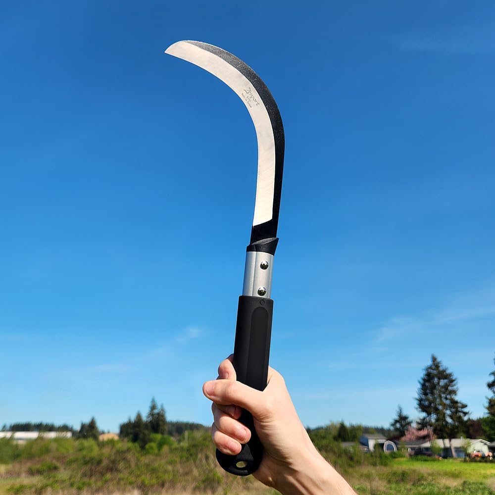 K310 Brush Clearing Sickle with 9-Inch Carbon Steel Blade and 9-Inch Aluminum Handle - Gardening/Landscaping Hand Sickle with Grip
