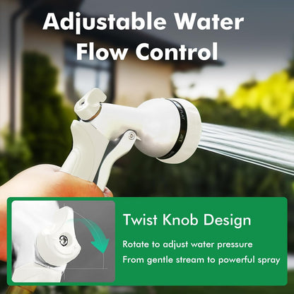 Garden Hose Nozzle, Heavy Duty Metal Water Hose Nozzle with 7 Adjustable Spray Patterns, High Pressure Hand Sprayer with Flow Control for Watering Plants & Lawns, Washing Cars & Pets