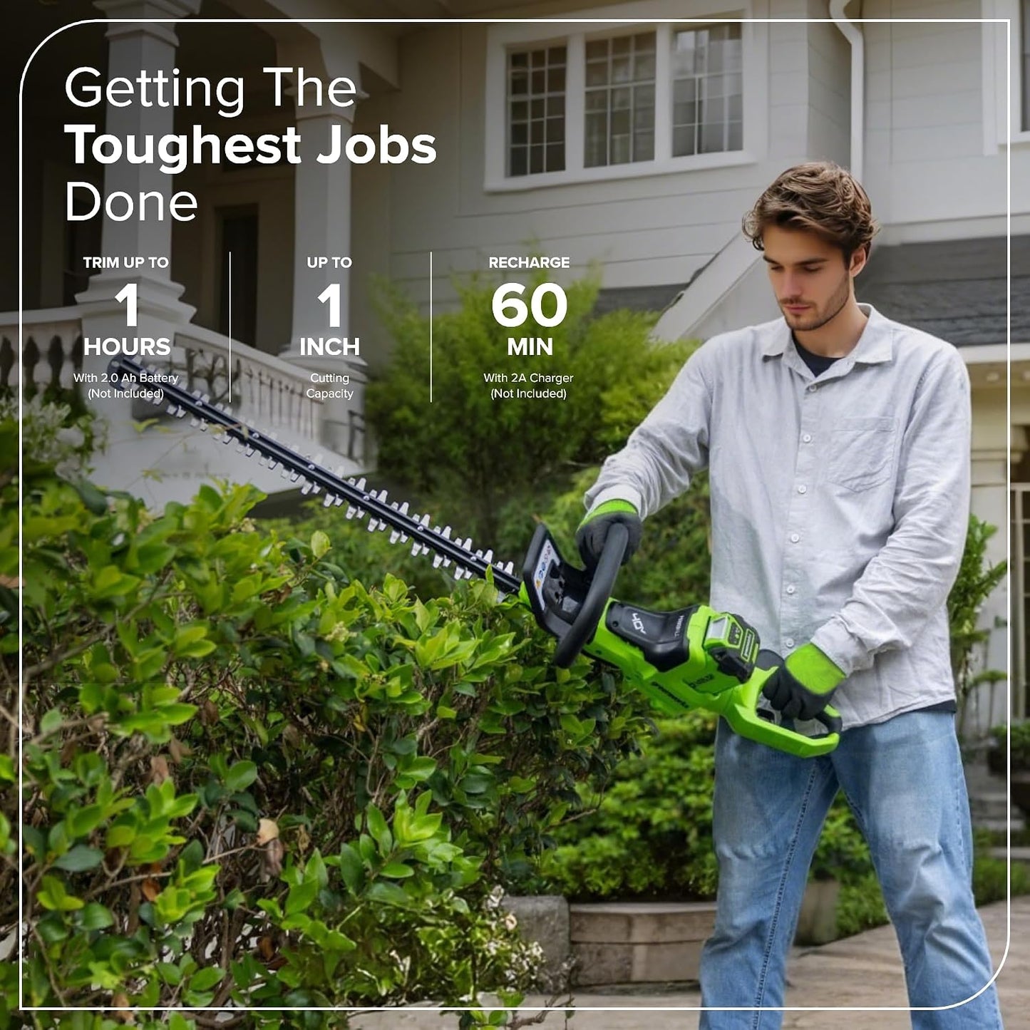 40V 26 in Cordless Hedge Trimmer, Tool Only