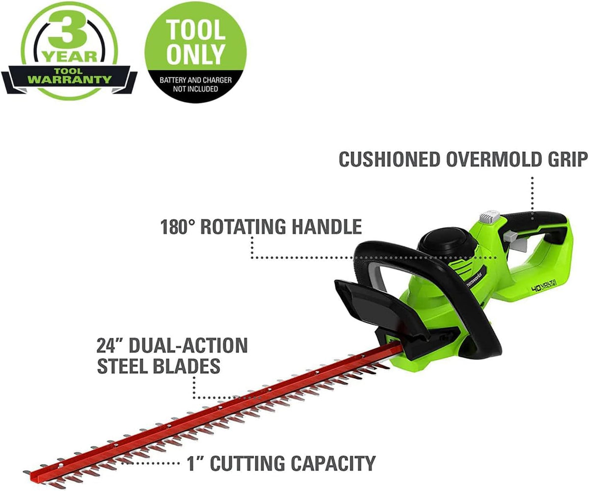 40V 26 in Cordless Hedge Trimmer, Tool Only