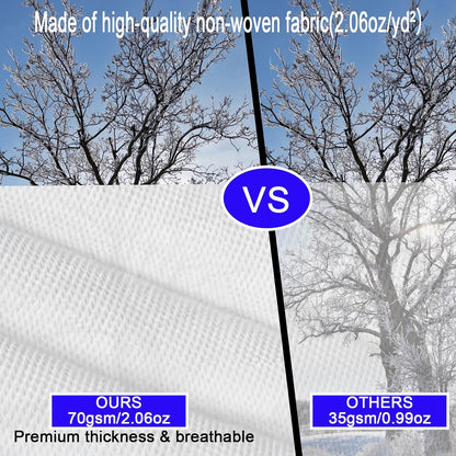 Plant Frost Protection Covers with Viewing Window, 47.2" x 70.8", 2.06oz/yd², Reusable Drawstring Tree Cover, Winter Tree Blanket with Zipper for Outdoor Plants, Frost Protection Cloths(2 Pack)