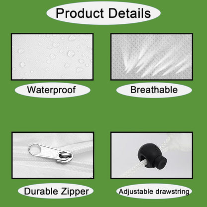Plant Frost Protection Covers with Viewing Window, 47.2" x 70.8", 2.06oz/yd², Reusable Drawstring Tree Cover, Winter Tree Blanket with Zipper for Outdoor Plants, Frost Protection Cloths(2 Pack)