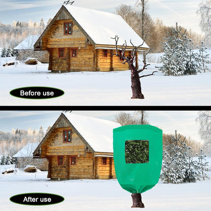 Plant Frost Protection Covers with Viewing Window, 47.2" x 70.8", 2.06oz/yd², Reusable Drawstring Tree Cover, Winter Tree Blanket with Zipper for Outdoor Plants, Frost Protection Cloths(2 Pack)