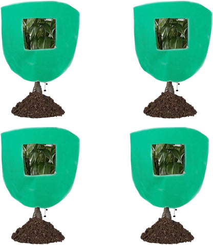 Plant Frost Protection Covers with Viewing Window, 47.2" x 70.8", 2.06oz/yd², Reusable Drawstring Tree Cover, Winter Tree Blanket with Zipper for Outdoor Plants, Frost Protection Cloths(2 Pack)