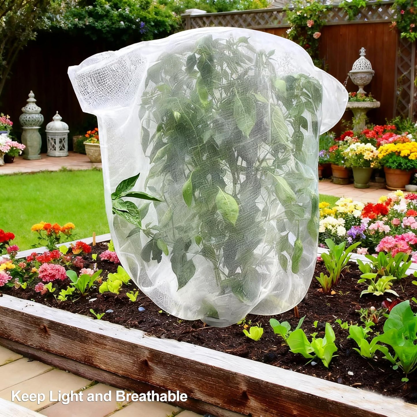 4PACK Garden Mesh Netting with Drawstring & Zipper (2.3Ft x3.3 FT)