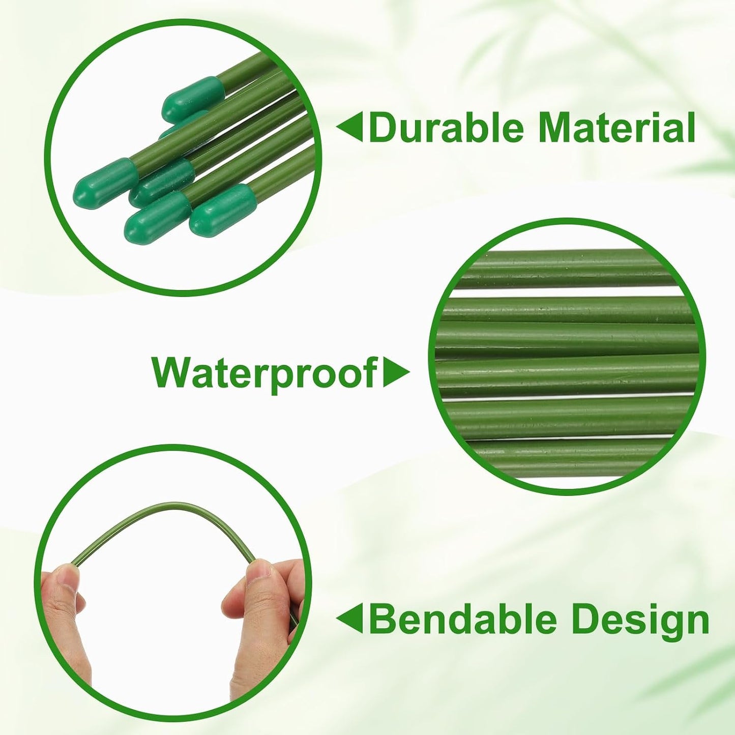 12pcs Plant Support Stakes, 10inch Single Stem Stakes Garden Plant Cage Support Rings for Orchid Rose Tomato Peony Flowers