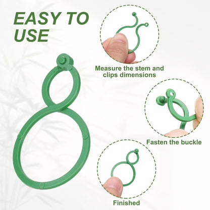 5Pcs 17.7 Plant Support Stakes with 10Pcs Plant Clips Metal Garden Single Stem Flower Support Sticks Plants Cage Support Ring for Peony Rose Tomato Sunflower