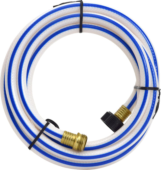 AquaFresh High Pressure Drinking Water Hose, Water Hose Hookup for RV - 1/2" x 10', White