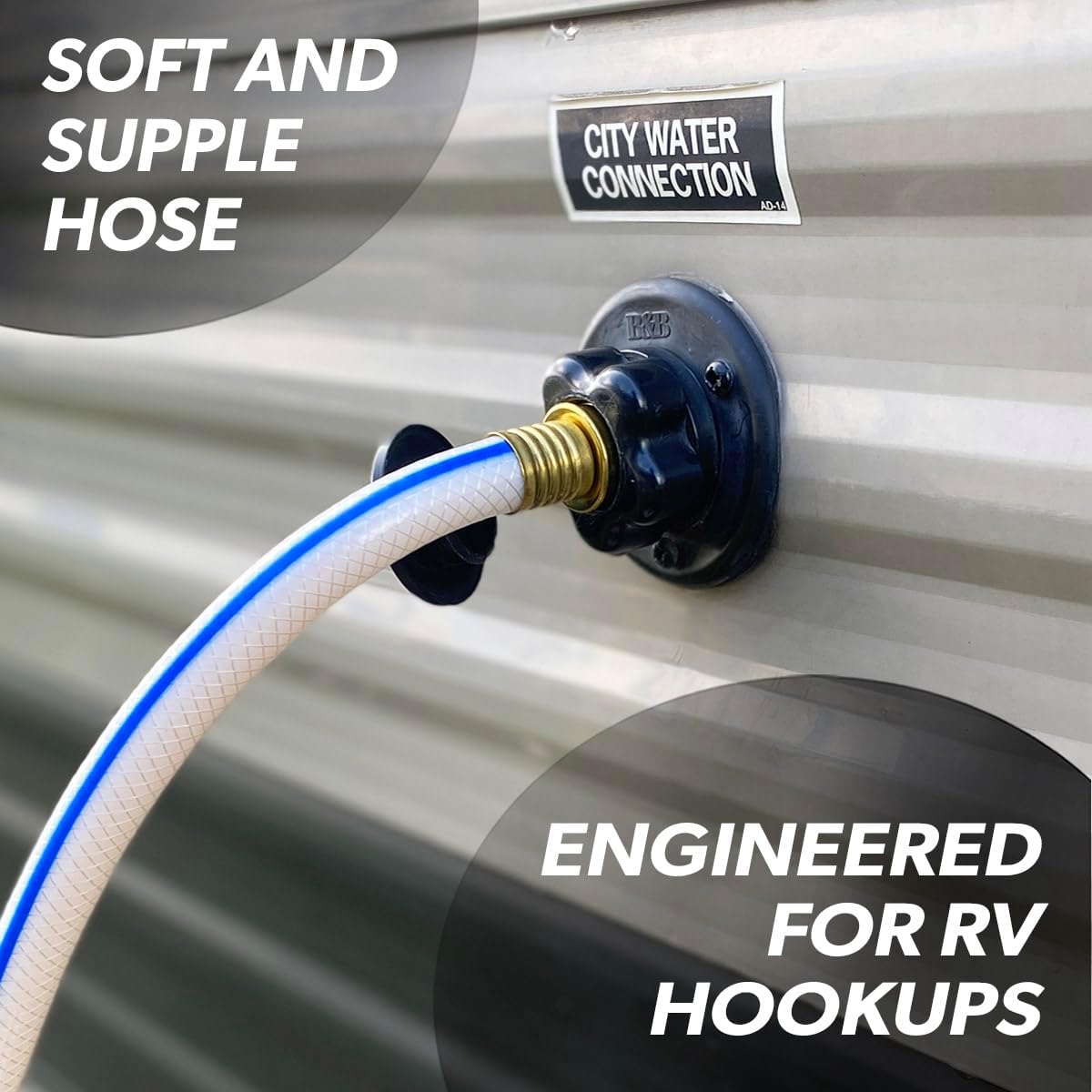 AquaFresh High Pressure Drinking Water Hose, Water Hose Hookup for RV - 1/2" x 10', White