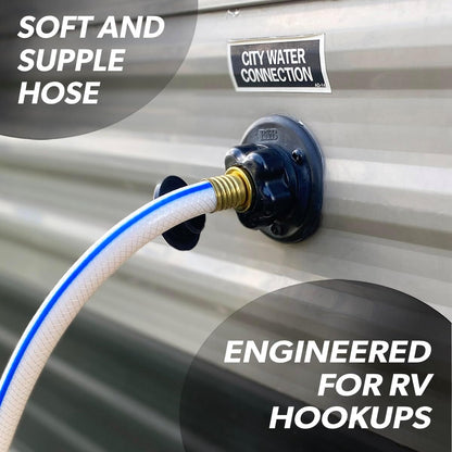 AquaFresh High Pressure Drinking Water Hose, Water Hose Hookup for RV - 1/2" x 10', White