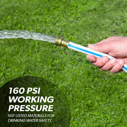 AquaFresh High Pressure Drinking Water Hose, Water Hose Hookup for RV - 1/2" x 10', White