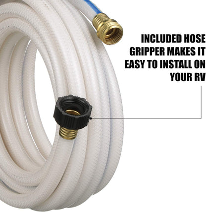 AquaFresh High Pressure Drinking Water Hose, Water Hose Hookup for RV - 1/2" x 10', White