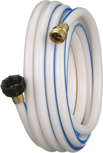 AquaFresh High Pressure Drinking Water Hose, Water Hose Hookup for RV - 1/2" x 10', White