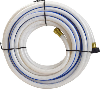 AquaFresh High Pressure Drinking Water Hose, Water Hose Hookup for RV - 1/2" x 10', White