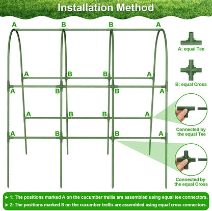 Cucumber Trellis for Raised Bed Garden, Arch Trellis for Climbing Plants
