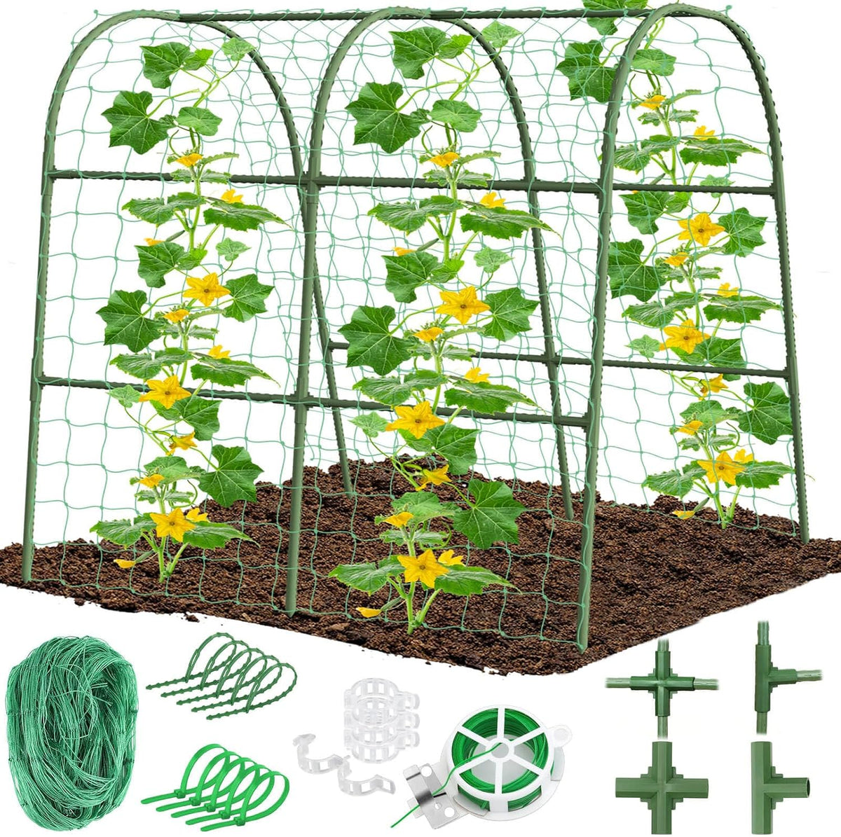 Cucumber Trellis for Raised Bed Garden, Arch Trellis for Climbing Plants