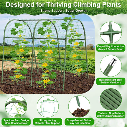 Cucumber Trellis for Raised Bed Garden, Arch Trellis for Climbing Plants