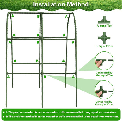 Cucumber Trellis for Raised Bed Garden, Arch Trellis for Climbing Plants